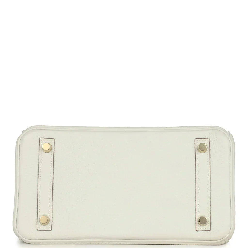 Hermes Birkin Leather Gold Handbag Bag for Women (White Matt)